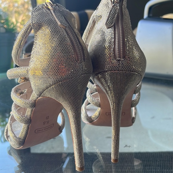 Coach 8.5 Laila Dot Met evening Leather high heels pump shoes sandals stiletto - Picture 11 of 14